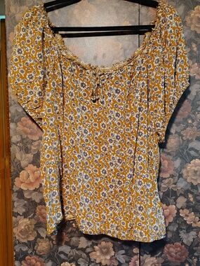 Maurices Floral Peasant Top